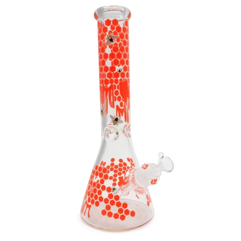 BONG DE CRISTAL 32CM BEAKER ABEJAS BONG DE CRISTAL 32CM BEAKER ABEJAS