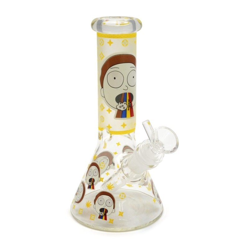 BONG DE CRISTAL 20CM BEAKER MORTY FOSFORESCENTE BONG DE CRISTAL 20CM BEAKER MORTY FOSFORESCENTE