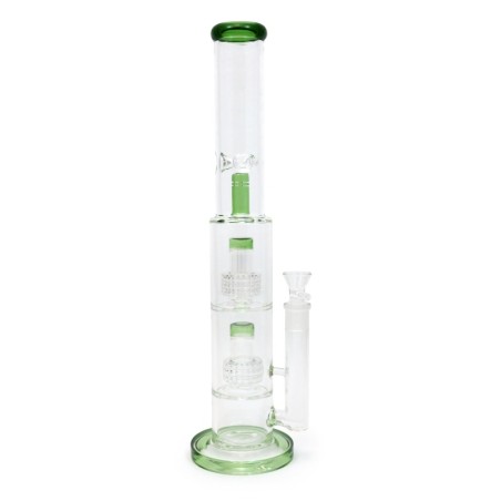 BONG DE CRISTAL 45CM CYLINDER ICE DRUM CON DOBLE PERCOLADOR *