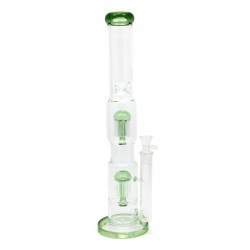 BONG DE CRISTAL 45CM CYLINDER ICE DRUM CON DOBLE PERCOLADOR MEDUSA *