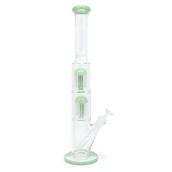 BONG DE CRISTAL 46CM CYLINDER ICE CON DOBLE PERCOLADOR MEDUSA *