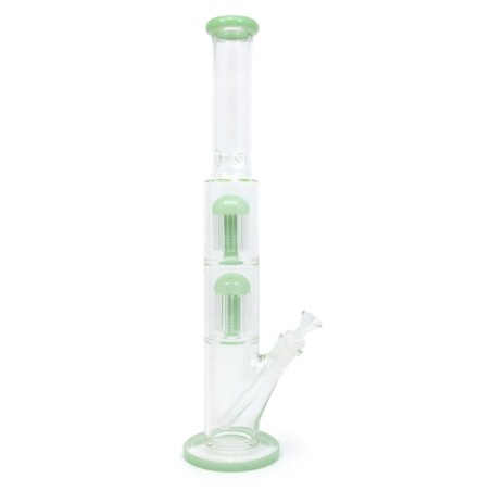 BONG DE CRISTAL 46CM CYLINDER ICE CON DOBLE PERCOLADOR MEDUSA *
