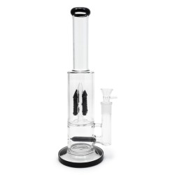 BONG DE CRISTAL 35CM CYLINDER DRUM CON PERCOLADOR DE 4 VIAS *