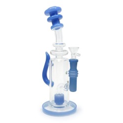 BONG DE CRISTAL 29CM BUBBLER DRUM CON PERCOLADOR AZUL