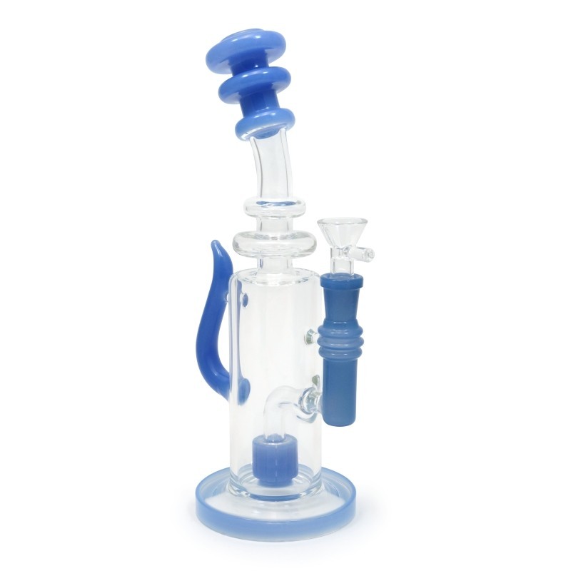 BONG DE CRISTAL 29CM BUBBLER DRUM CON PERCOLADOR AZUL BONG DE CRISTAL 29CM BUBBLER DRUM CON PERCOLADOR AZUL