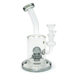 BONG DE CRISTAL 23CM BUBBLER DRUM CON PERCOLADOR DE BOLA